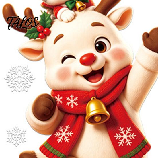 Office Glass Door Decorations 2Pcs Christmas Window Clings, Santa Claus Elk Static Decals, Clings Removable Cute Cartoon Holiday Stickers for