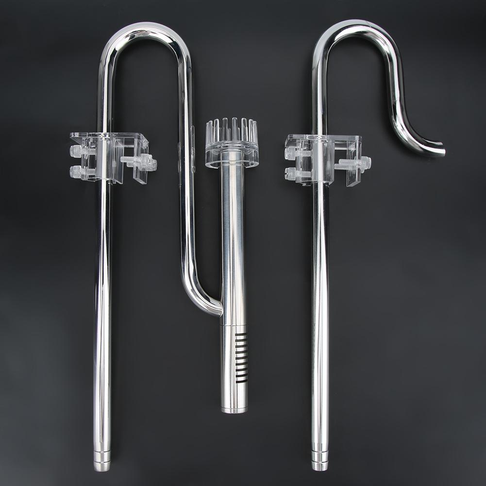 Stainless Steel Aquarium Plant Inflow Outflow Surface Oil Film Skimmer Filter Pipe(12/16 Mm)