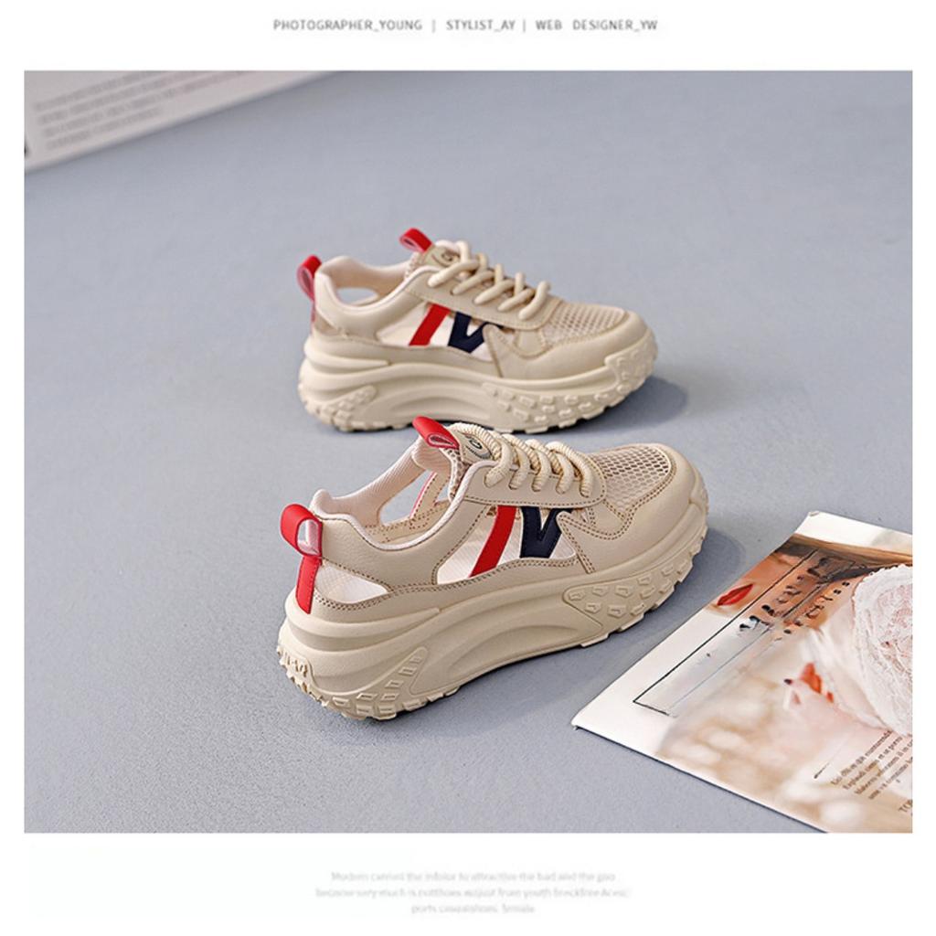 Women's Shoes with A Poop Like Feel, Mesh Shoes with Breathable Mesh Surface, Thin Sports Shoes, Summer Hollowed Out White Board Shoes