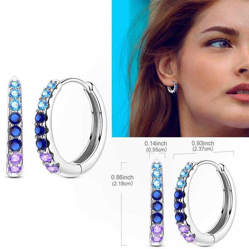 925 Silver Hoop Earring Moon Sun Earring Pendent Zircon Heart Shape Star Eardrop For Women Girl Making Jewelry