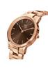 Daniel Wellington Iconic Link Armbanduhr 40mm Roségold Silber Edelstahl Gliederarmband Roségold Braun