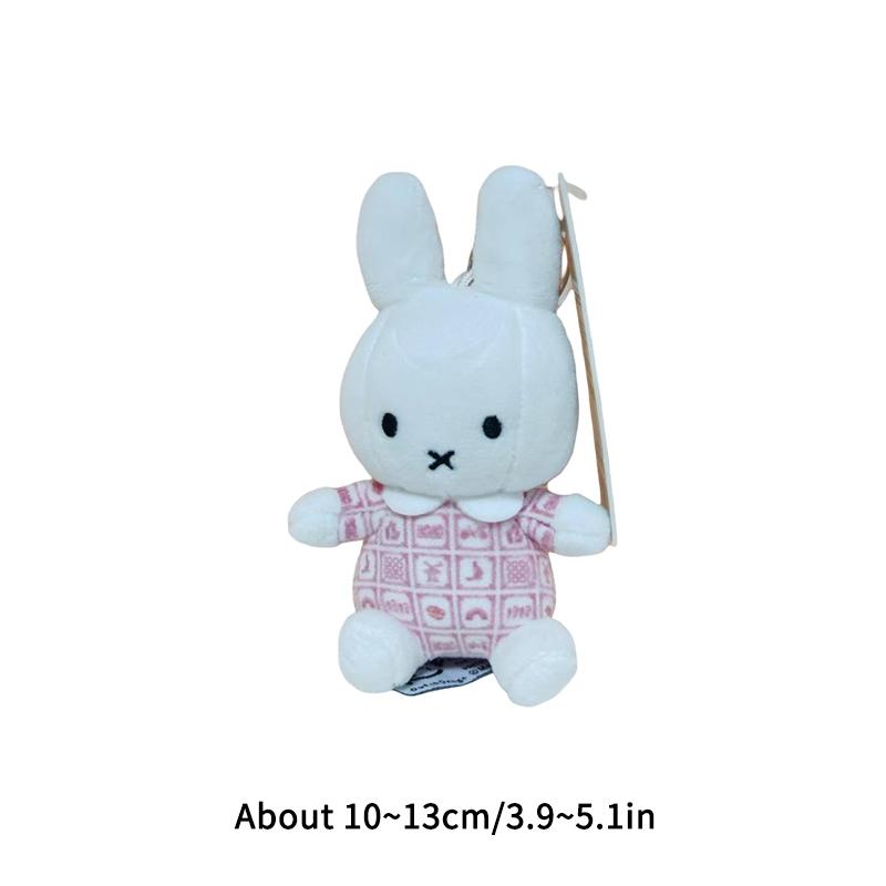 Miffys Rabbit Keychain Cute Cartoon Bunny Keyring Small Animal Doll Girls Backpack Pendant Car Key Holder Womens Bag Accessories