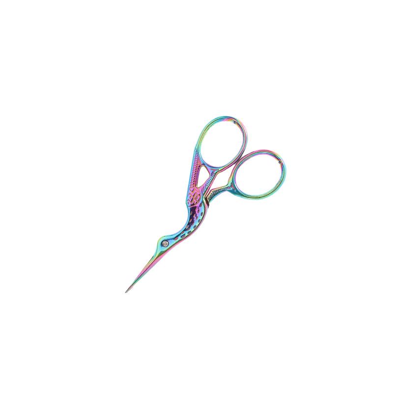 Crane-Shaped Stainless Steel Scissors for Retro Paper Cutting and Handmade Cross-Stitch