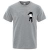 Summer Mens High Quality Tshirt 100 Cotton Funny Pocket Cat Print Men Loose Cool Oneck T Shirt for Men Short Sleeve Male Tee