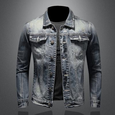 New Fashion Simple Retro Slim Fit Denim Coat Men's Jacket Denim