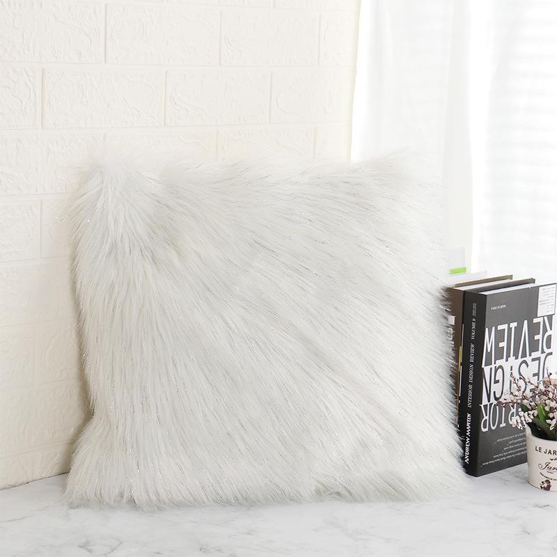 Heart-Shaped Imitation Wool Plush Cushion Pillow 