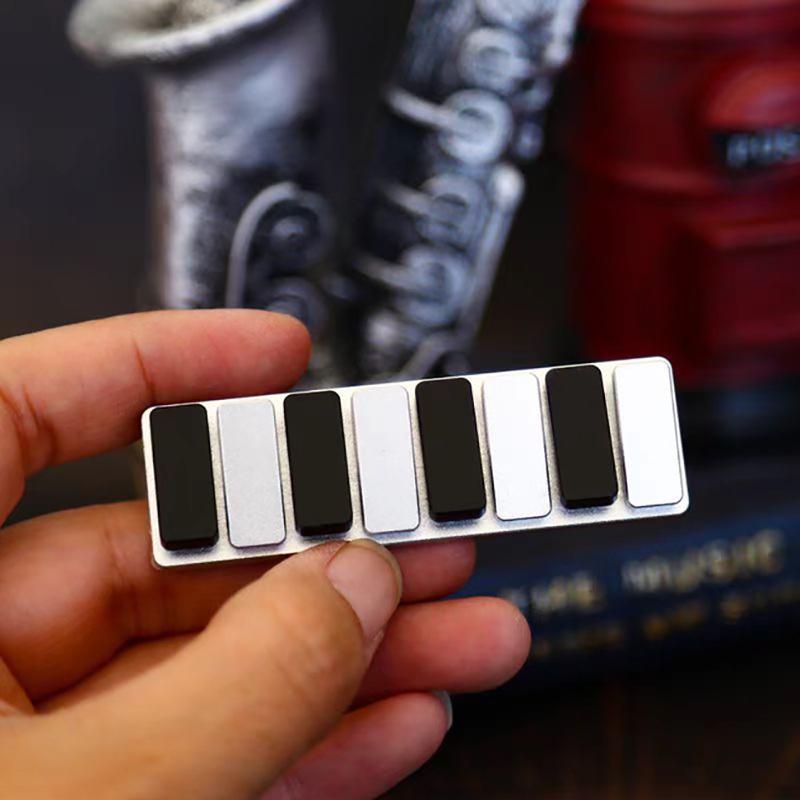 Piano Keys 8 Keys Fidget Clicker Aluminum Alloy EDC Fidget Toys Office Stress Relief Toy Fidget Slider For Adult Children Gift
