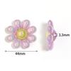5pcs/lot 44mm Plated Colored Flower Beads Loose Spaced Acrylic Beads For DIY Charms Necklace Headwear Keychains Accessories