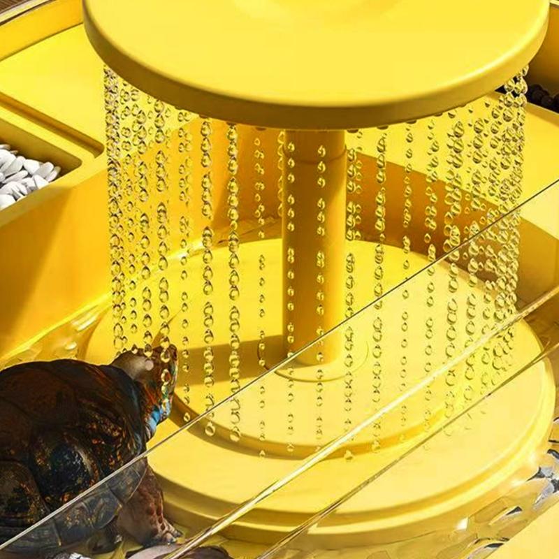 Indoor Bird Bath Tub for Small Companion Birds with Water Pump, Plastic Bath Tray and Clear Wall for Daily Use