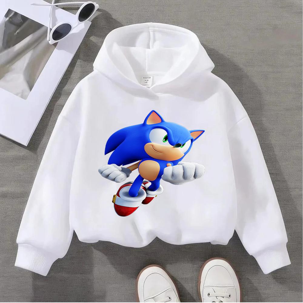 Boys Girls Sonic The Hedgehog Kids Sweatshirt Print Long Sleeve Casual Pullover Children's Cartoon Top