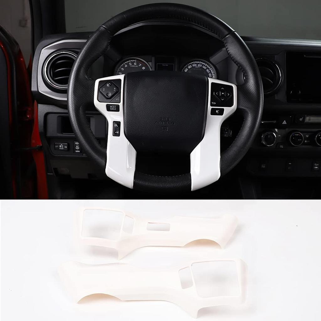 Car Steering Wheel Moulding Chrome Cover Trims Stickers Fit for Toyota Tundra 2014-2021 Tacoma 2016-2022 ABS Steering Wheel Cover Trim