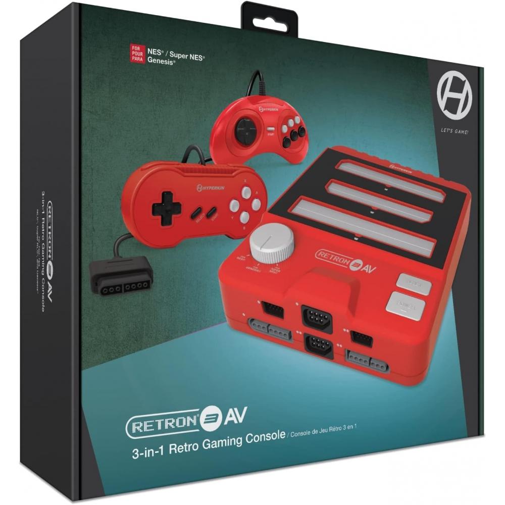 HyperkIn Retron 3 Av Console Red   Nes  sNes  geNesis  Compatible Retro All In 1