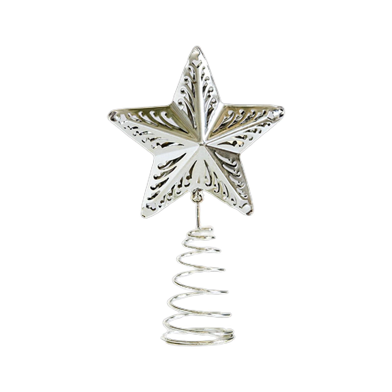 

Festive Iron Christmas Tree Five pointed Star Toppers Decorations Perfect Addition Ornament for Holiday Atmospheres 6