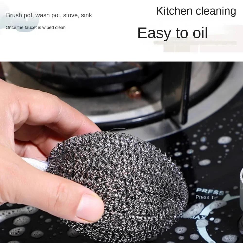 Can Hang Large Melon Steel Ball Stainless Steel Dishwashing Pot Brush Cleaning Kitchen Household Does Not Drop Wire Hanging Rope