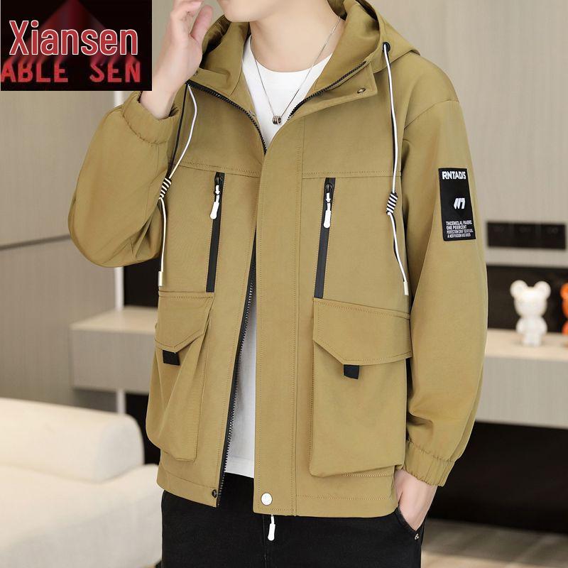 Stilvolle Kapuzenjacke im koreanischen Stil für Herren – Trendige lässige Übergangsjacke für Frühling/Herbst