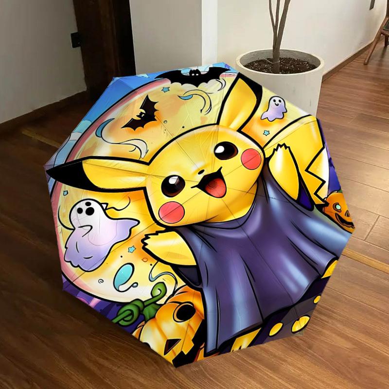 1pc Halloween Pikachu Automatic Open/Close Umbrella, Lightweight Design for Everyone, Halloween & Christmas Gifts - Ideal for Daily, Formal, Party Use