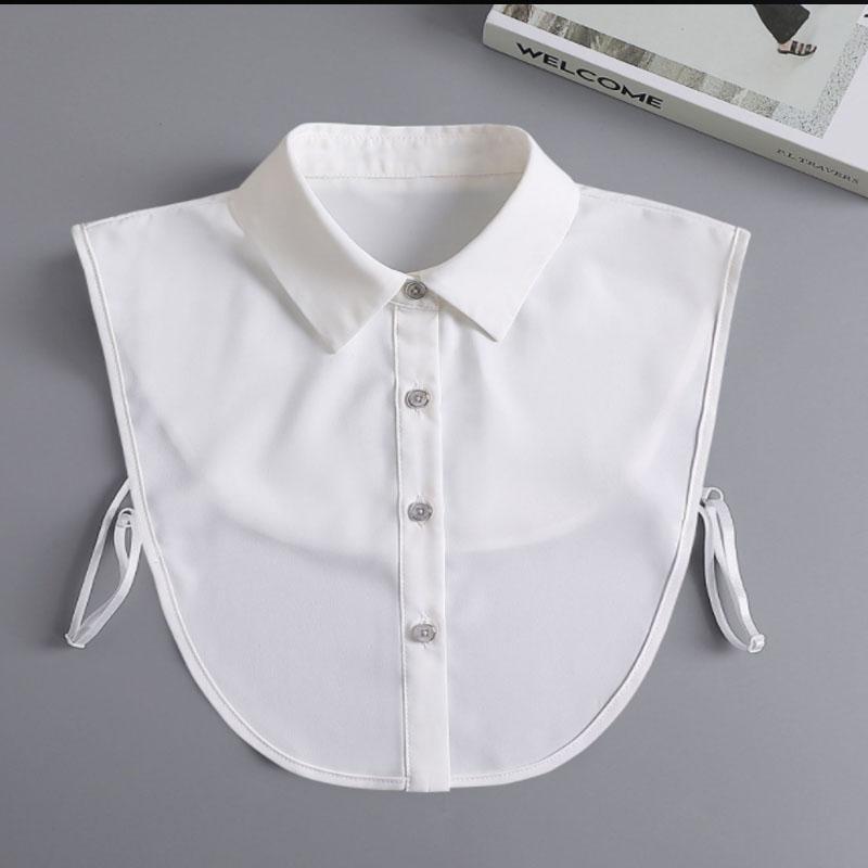 White Lapel Fake Collar Neck Decorative Chiffon Cotton Chocker Women Detachable False Collar Shirt Doll Lace Ladies Half Shirt