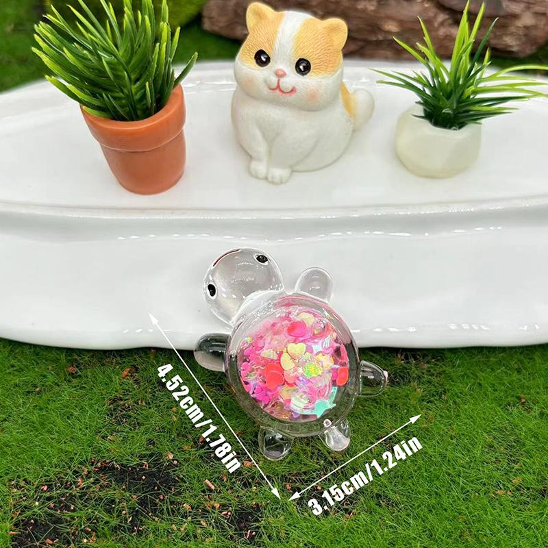 1ks Roztomilé průhledné svítící třpytky Velká želva Diy Trendy Play Doplňky Krémový gel Přívěsek taška na klíče