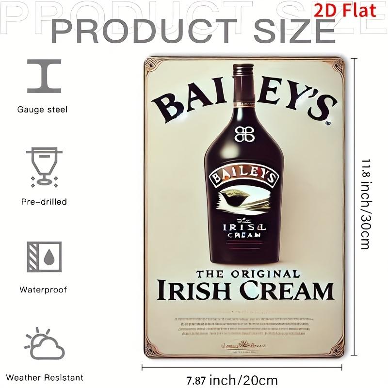 2D плоский, металлический знак Bailey s Irish Vintage - Рустикальный 2D плоский настенный декор для дома, кухни, бара, кафе или офиса - Легко повесить 20x30cm（7.8x11.8inch）