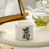 White Porcelain Cartoon Calligraphy Tea Cup - Gongfu Style Souvenir Cup