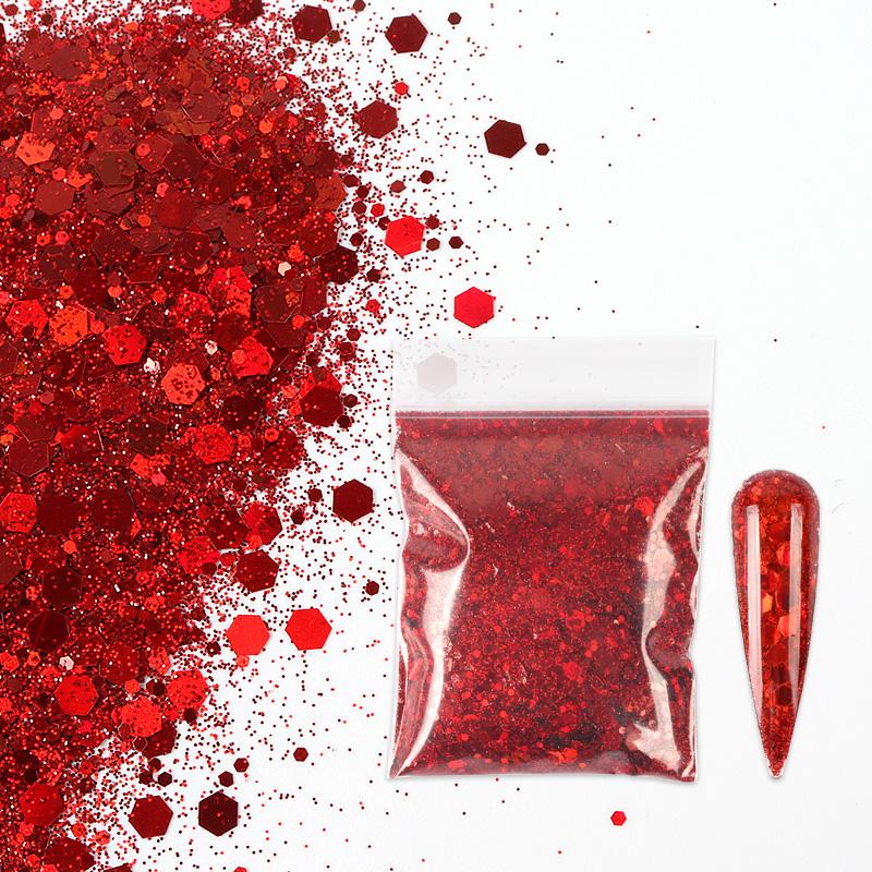 

10 г массивные голографические блестящие ногти, шестигранные объемные блестки, пудра, украшение для гель-лака для ногтей, золотые, серебристые, красные, розовые аксессуары