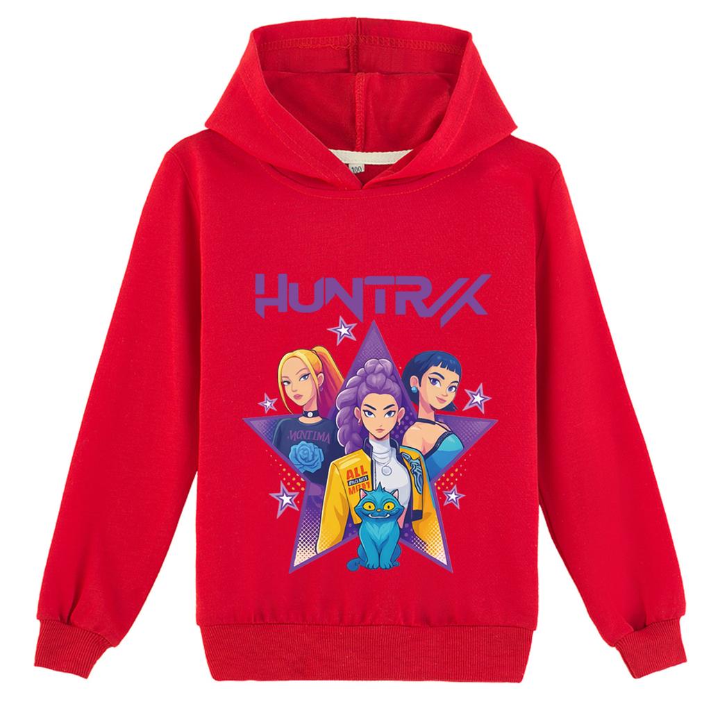 Autumn Winter KPop Demon Hunters Printed Hoodies Fashionable Casual Warm Sports Long Sleeved Children's Boy and Girl Kids Unisex Hooded Sweatshirts