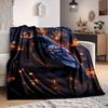 1pc Raven Feather Ornament Blanket Lightweight Flannel Blanket Throw Blanket For Sofa, Bed, Travel, Camping, Livingroom, Couch, Chair, And Bed yy25090