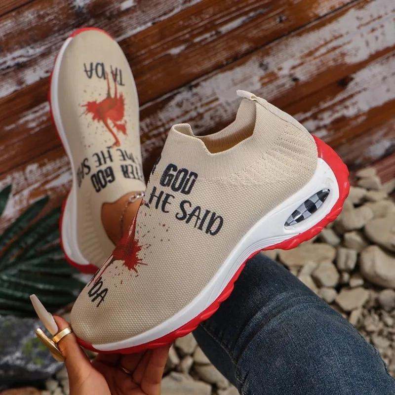 2025 Ladies Shoes Slip-on Women's Vulcanize Shoes Printing Casual Plus Size Light  Comfortable Breathable Sneakers