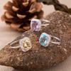 Natural Colored Jewelry Topaz Amethyst Citrine Ring Women'S S925 Silver Light Luxury High Sense