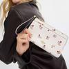 New COACH Double Zip Wallet Coated Canvas Wallet Women's Gold And Chalk Multicolor CW969-IMCAH