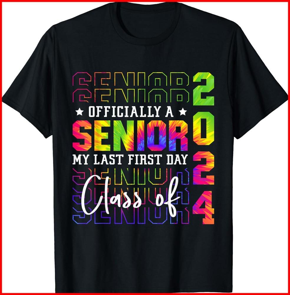My Last First Day Senior 2024 Back To School Black Cotton T-Shirt Unisex T-Shirt S
