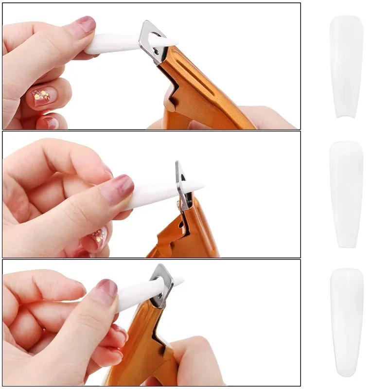 Nail Cutter Professional Fake Nail Cipper Tips Cutter U Type Acrylic Fake Nail Edge Trimmer Stainless Steel Nail Manicure Tools