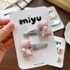 2pcs/lot Silver Bow Hairpin Sweet Girl Pink Bangs Side Clip Hairpins Kids BB Clip Children's Hair Accessories Barrettes Headwear