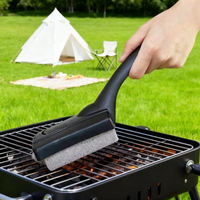 Limpador de Pedra Tijolo para Churrasqueira com Raspador de Cabo Pedra-Pomes Pesada Resíduo Carbonizado Limpador de Grelha Ferramenta de Cozinha