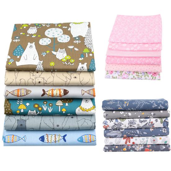 6 szt. 25cmx20cm Materiał do szycia bawełniany z kwiatowym nadrukiem DIY osłona na twarz dla dziecka/niemowlaka