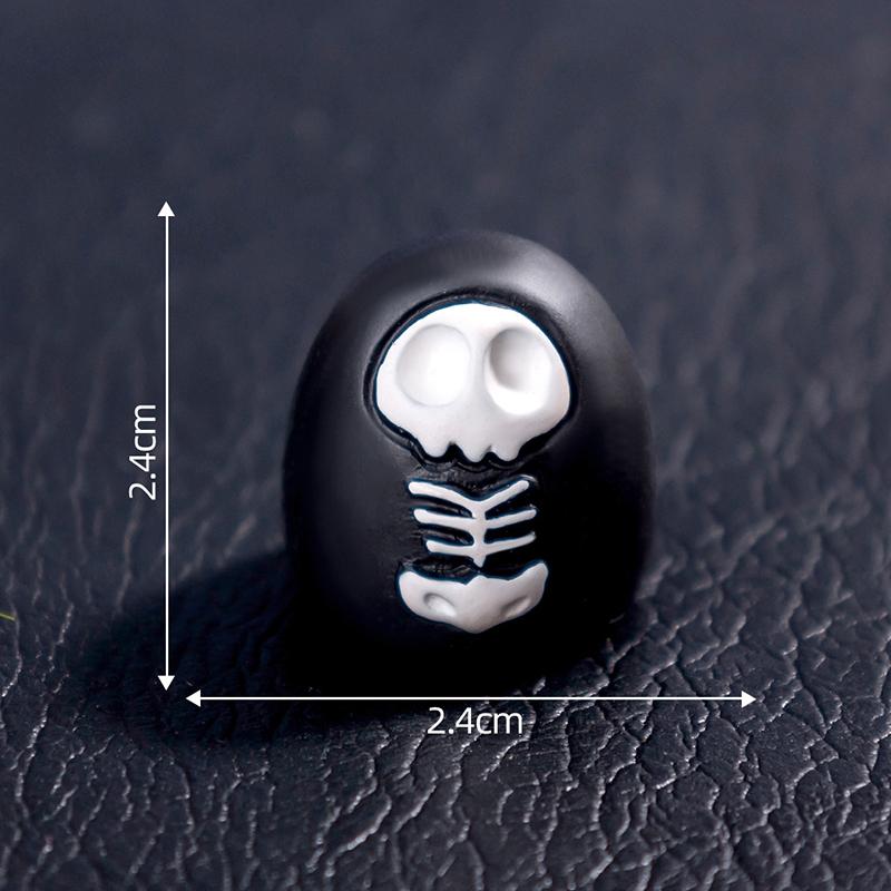 Mini Halloween Ornament Cartoon Spider Bats Skeleton Ghosts Micro Landscape Dollhouse Model Car Interior Home Desktop Decor