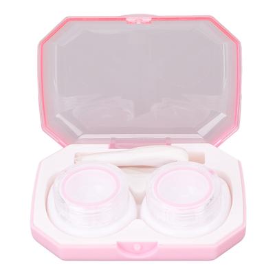 Kontaktlinsenbehälter Niedlich Tragbar Kunststoff Kontaktlinsen Aufbewahrungsbehälter Box Kit für Frauen Rosa