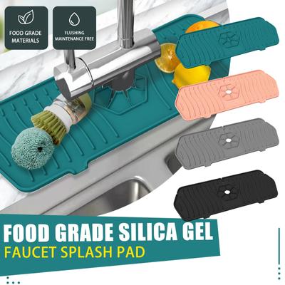 Silicone Faucet Mat Kitchen Sink Guard Bathroom Water Catcher Mat Rubber Drying Pad