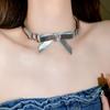 Bowknot Heart Leathers Rope O Style Choker DIY Diamonds Loves Pendant Necklace for Women Punk Aesthetic Y2K Necklace