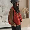 Women's Short Sleeveless V-Neck Cotton Linen Vest Ethnic Style Button Pocket Pure Color Commute Style Jacket
