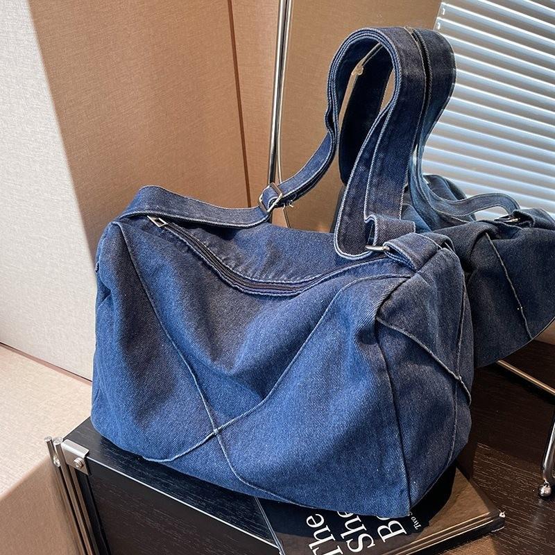 Stylish Large Capacity Denim Bag For Women With Soft Feel And Casual Vibe For Summer Use