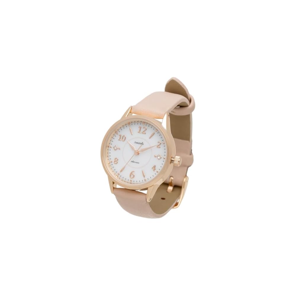 Fieldwork Women s Analog Solar Powered Watch Pink Leather Strap SO Te Yan ASS179-2
