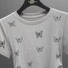 Women's Rhinestone Embellished Slim Fit T-Shirt