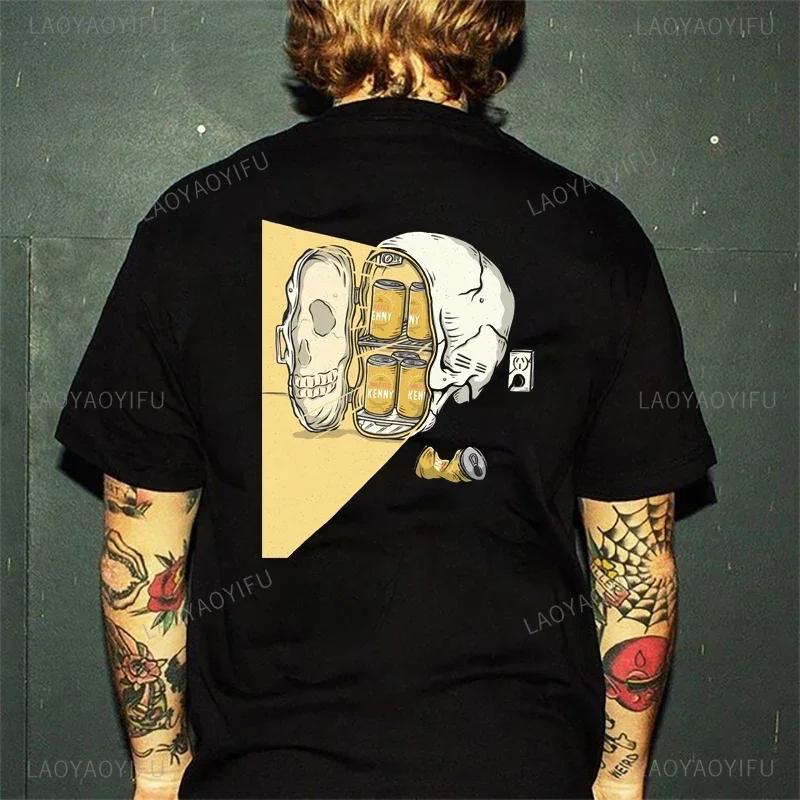 Horror Devil Dark Punk Skull Graphic Tshirts Harajuku Retro T Shirt Unisex Black White Casual Tee Summer Oversized Tee Camisetas