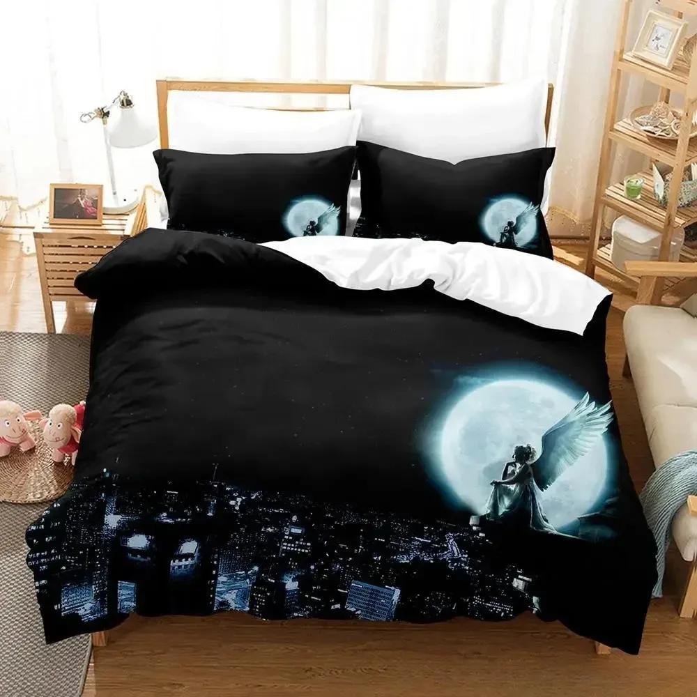 3D Fantasy Angel All Season Guardian Angel Printed Bed Set Duvet Cover Pillowcase Bedding Set Bed Linen Sheet Quilt Cover Full