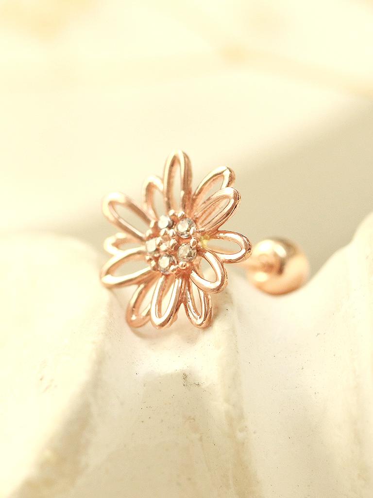 Minimalpiercing 14K Big Daisy Piercing Earrings