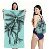 2 in 1 Microfiber Quick Dry Beach Towel Bag Convertible Foldable Printed Bath Towel Backpack