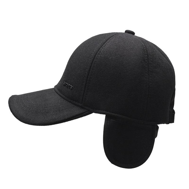 Winter Middle-aged And Elderly Baseball Cap Men's Thick Warm Dad Cap Ear Protection Woolen Peaked Cap