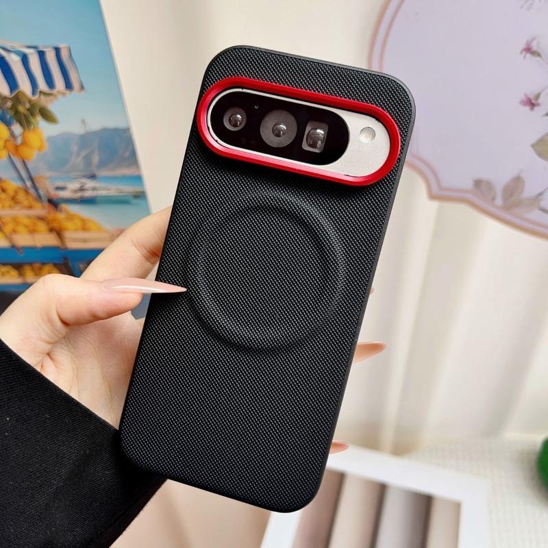 Case For Google Pixel 10 9 Pro XL Pixel 10A Case Magnetic Matte Fine-Grained Leather Silicone Hard Back Cover Dustproof