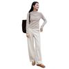 Xiangying Women's High-Waist Drape Wool-Blend Straight-Leg Pants